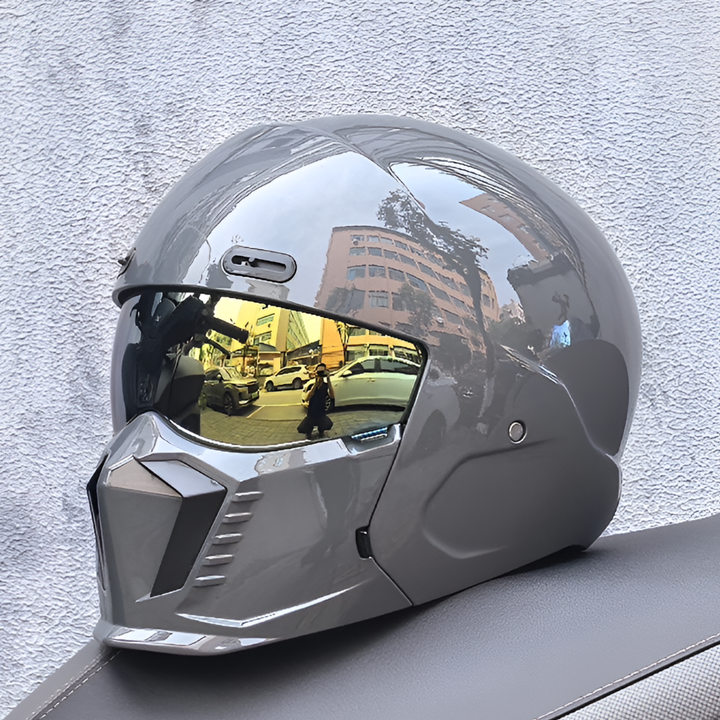 Secure and stylish retro pilot motorcycle helmet, DOT & ECE certified