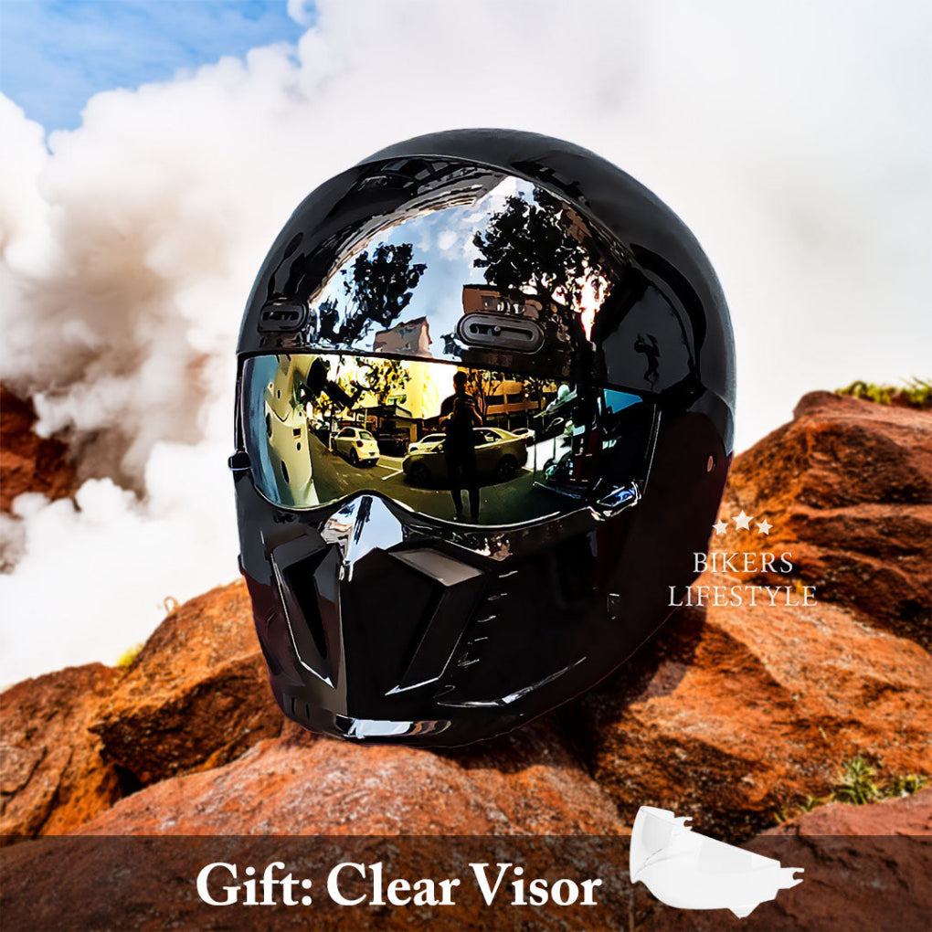Retro pilot style motorcycle helmet, DOT approved for safe riding