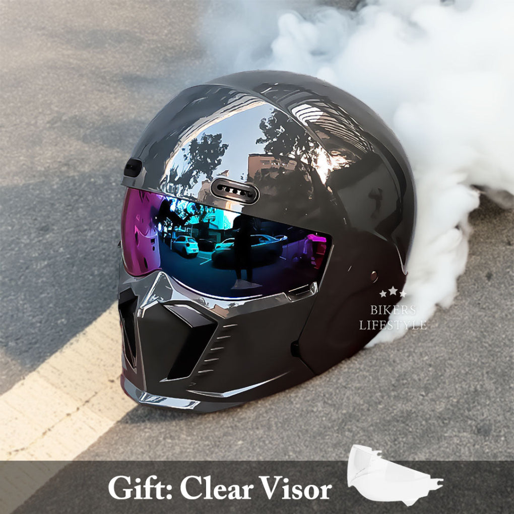 ABS retro motorcycle helmet, pilot style, DOT approved, comfortable fit