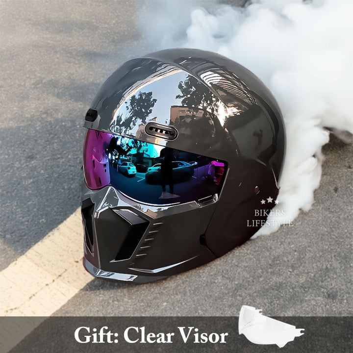 ABS retro motorcycle helmet, pilot style, DOT approved, comfortable fit