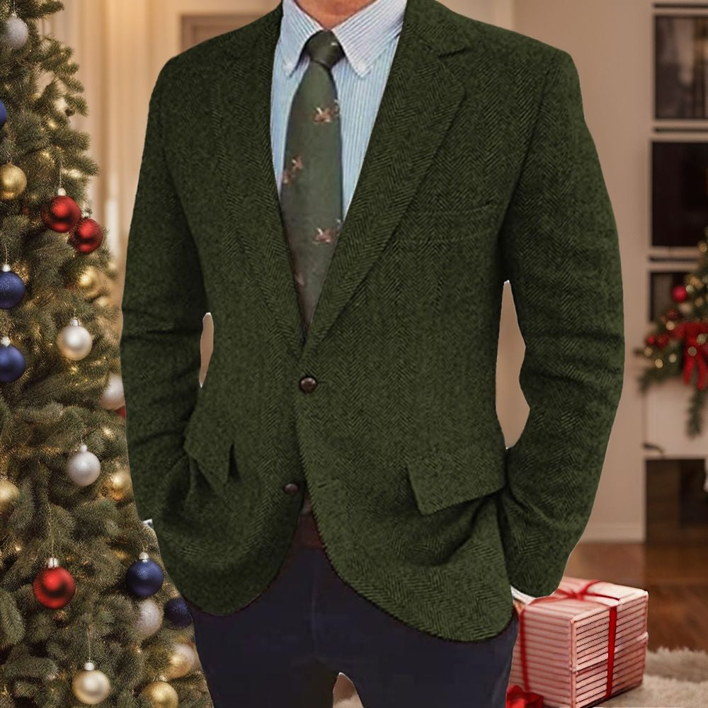Sharp men's retro two-button jacket, single-breasted, perfect for a smart tailored look.
