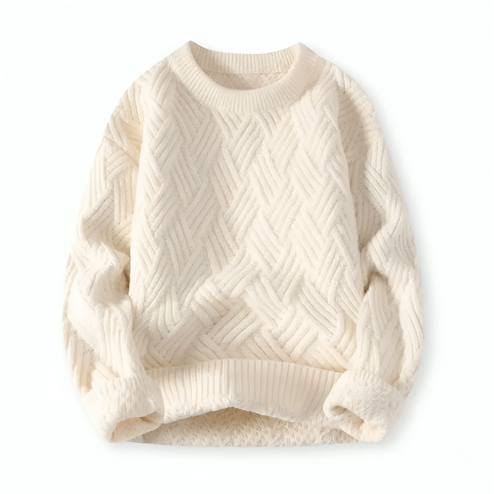 Comfortable men's ribbed crew neck sweater, a versatile long sleeve for everyday winter fashion.