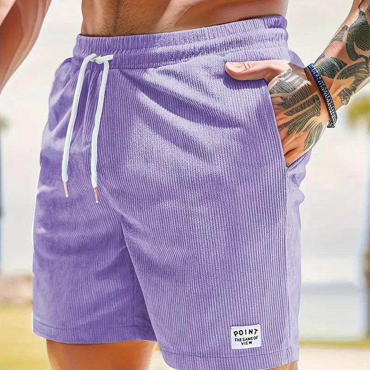 Versatile men's ribbed shorts, perfect for summer, lounge, or sport, part of men's fashion.