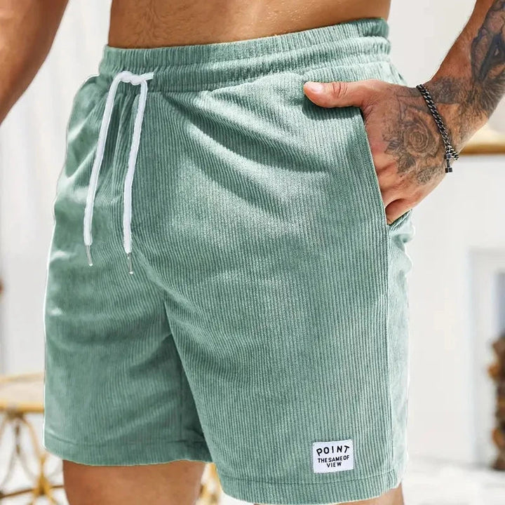 Ribbed men's shorts, ideal for loungewear, athletic activities, or summer apparel.