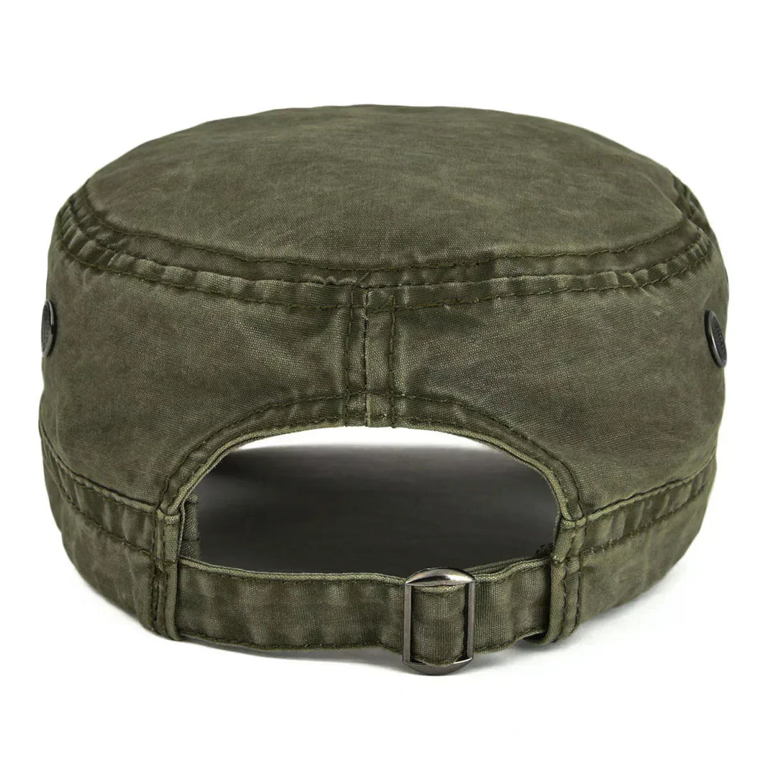 Rugged military-style cap for men, offering timeless fashion and comfort.