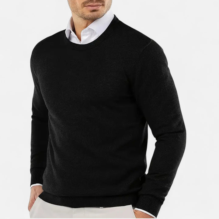 Premium quality men's round neck knit sweater for ultimate comfort