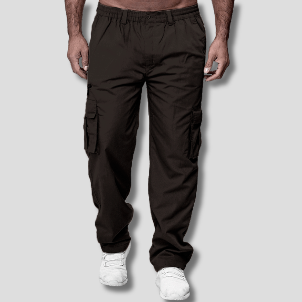 Durable men's workwear cargo pants with multiple utility pockets, perfect for outdoor activities & activewear.