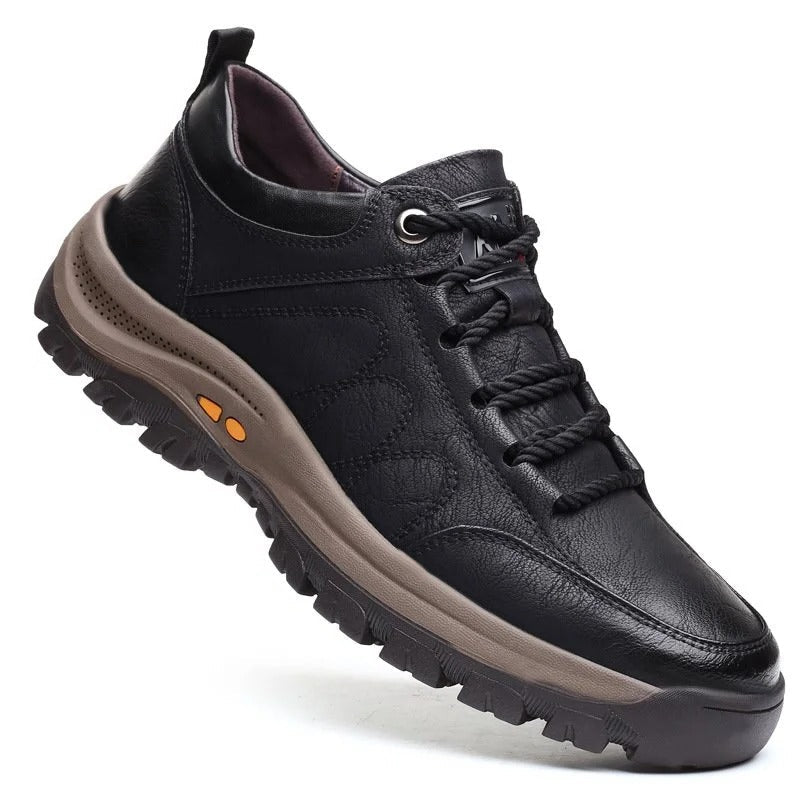 Men's rugged textured low-top lace-up shoes for casual everyday wear.
