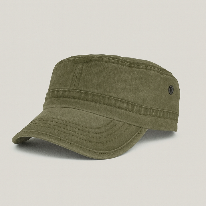 Men's rugged vintage khaki baseball cap, adjustable, perfect for casual everyday wear.