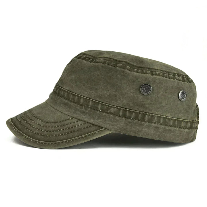 Distressed men's blue baseball cap with a vintage look, comfortable and adjustable for casual style.