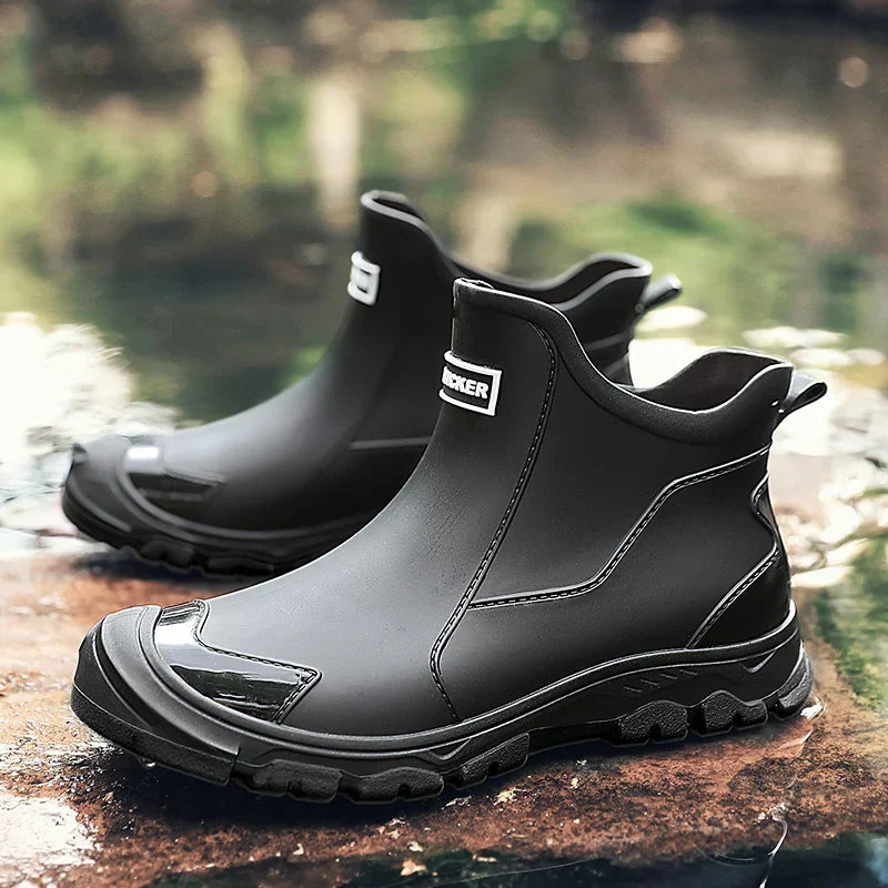 Insulated men's waterproof hiking boots, perfect for winter outdoor adventures.
