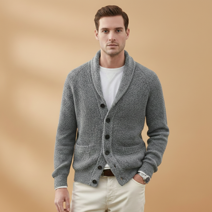 Versatile menswear: Shawl collar cardigan for easy styling
