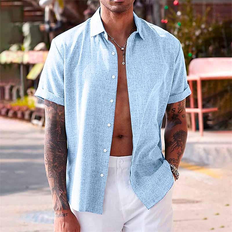 Comfortable and breathable men's lapel collar shirt