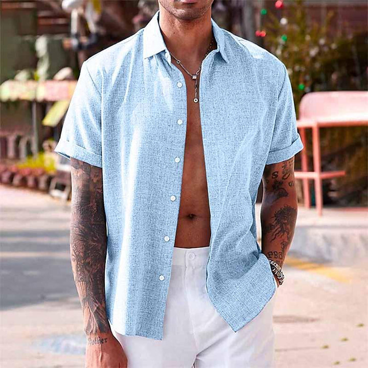 Comfortable and breathable men's lapel collar shirt