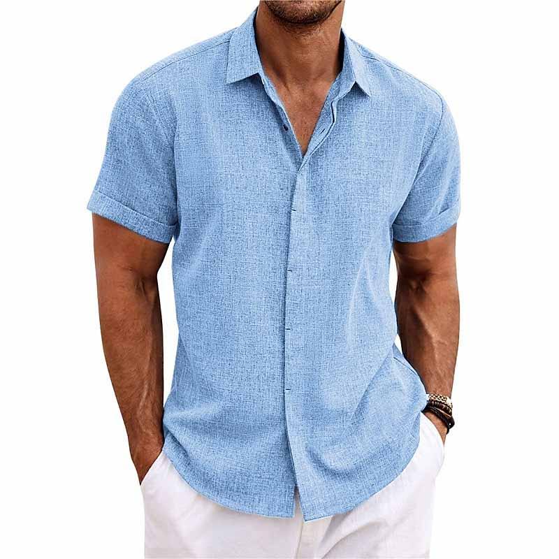 Men's breathable summer shirt, short sleeves and relaxed fit