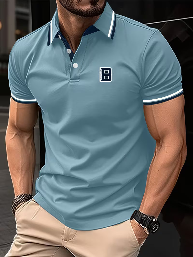 Versatile men's smart casual short sleeve polo, ideal for a refined everyday look & summer comfort.