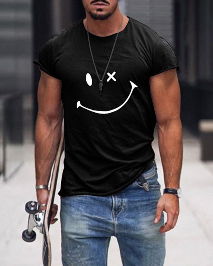 Stylish men's casual wear: short sleeve crew neck t-shirt, available in black.