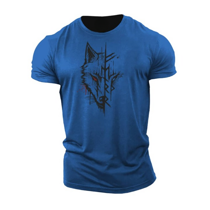 Trendy men's graphic print short sleeve t-shirt, offering comfortable casual wear with an eye-catching summer design.