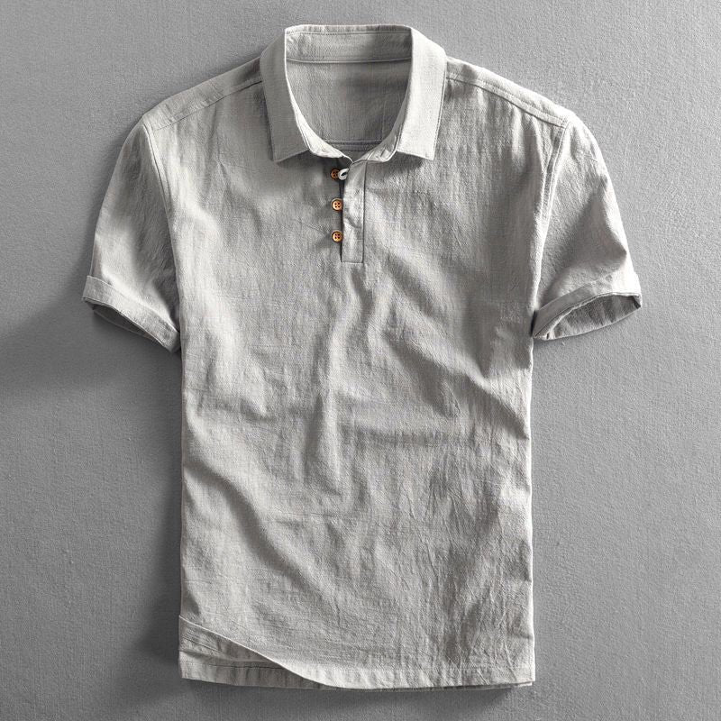 Versatile men's casual short sleeve polo shirt, ideal for summer fashion & comfortable everyday wear.