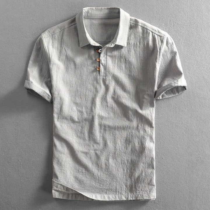 Versatile men's casual short sleeve polo shirt, ideal for summer fashion & comfortable everyday wear.