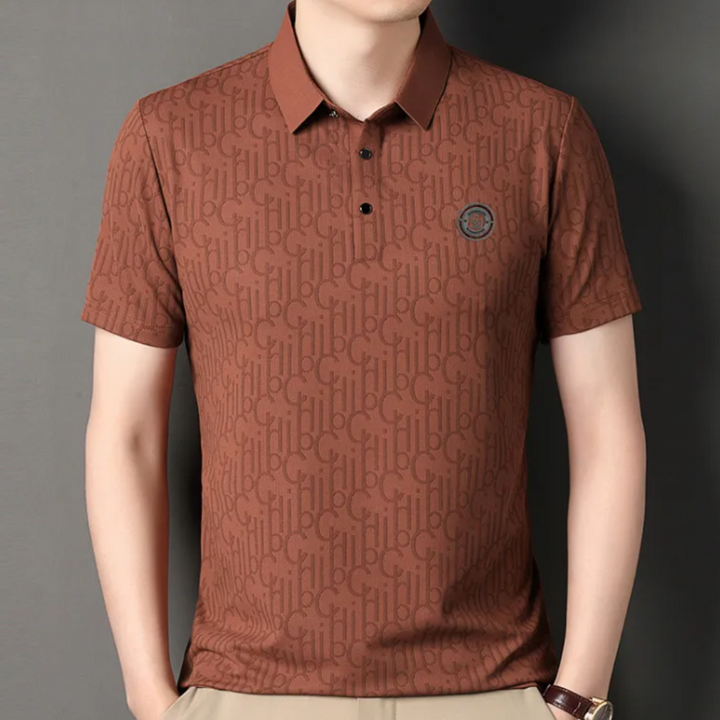 Stylish men's short sleeve vertical stripe button-up shirt, perfect for smart casual and summer wear.