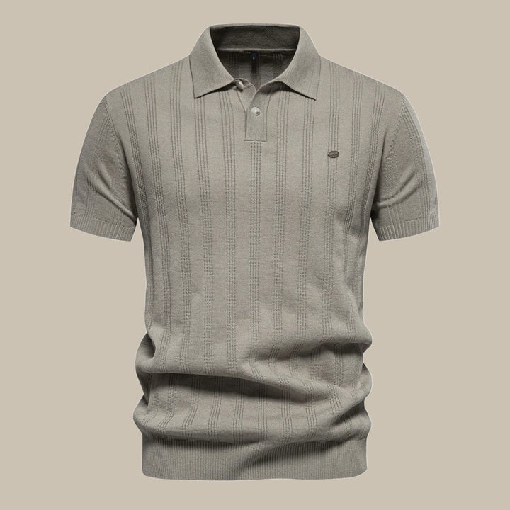 Versatile men's smart casual wool polo, short sleeve classic top