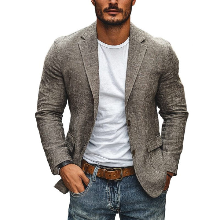 Men's single-breasted smart-casual blazer jacket for spring & autumn. Relaxed fit, versatile for everyday wear.