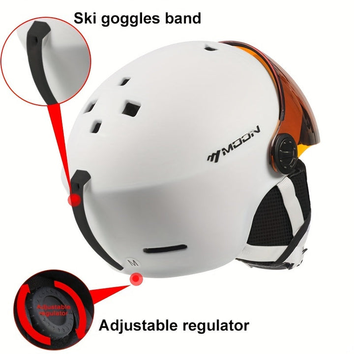 Adjustable snowboard helmet for enhanced safety and comfort.