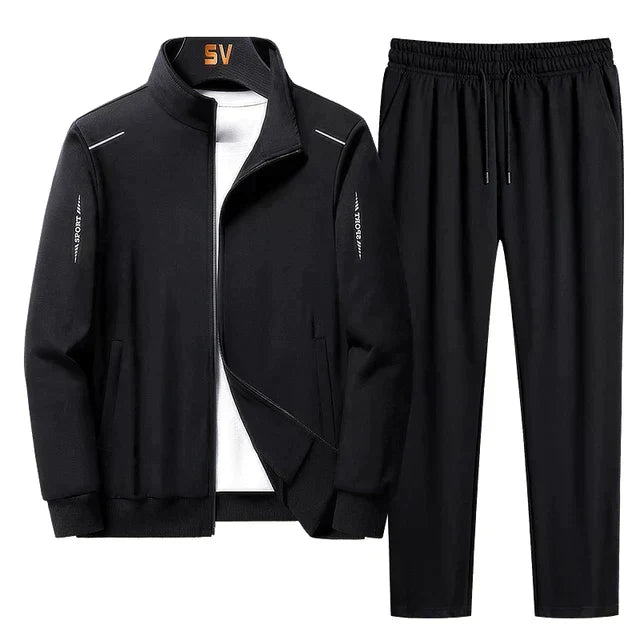 Men's sleek two-piece tracksuit in modern style, perfect for athletic wear, casual comfort, or everyday fashion.