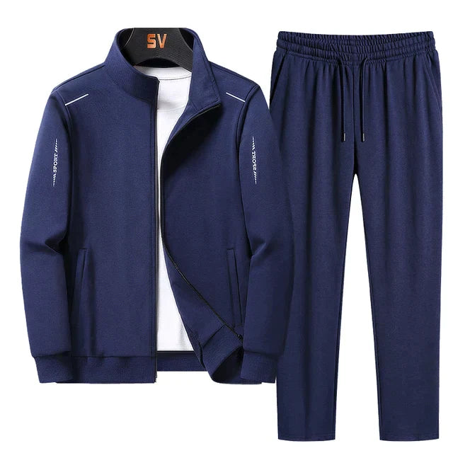 Modern men's two-piece tracksuit with a sleek design, versatile for activewear, casual use, and everyday comfort.