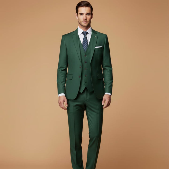 Men's slim fit suit in light grey, perfect for summer weddings.
