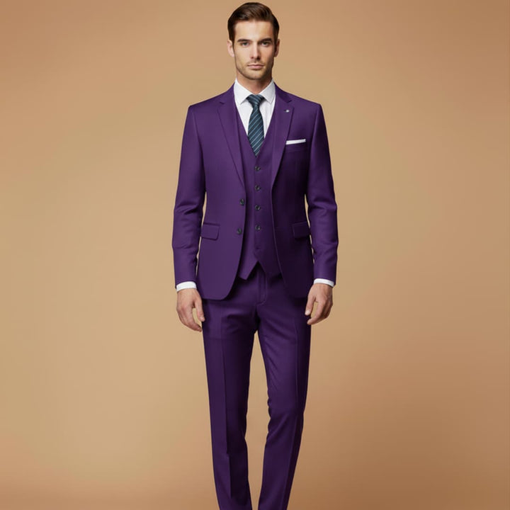Complete look: men's 3-piece slim fit suit for any formal event.