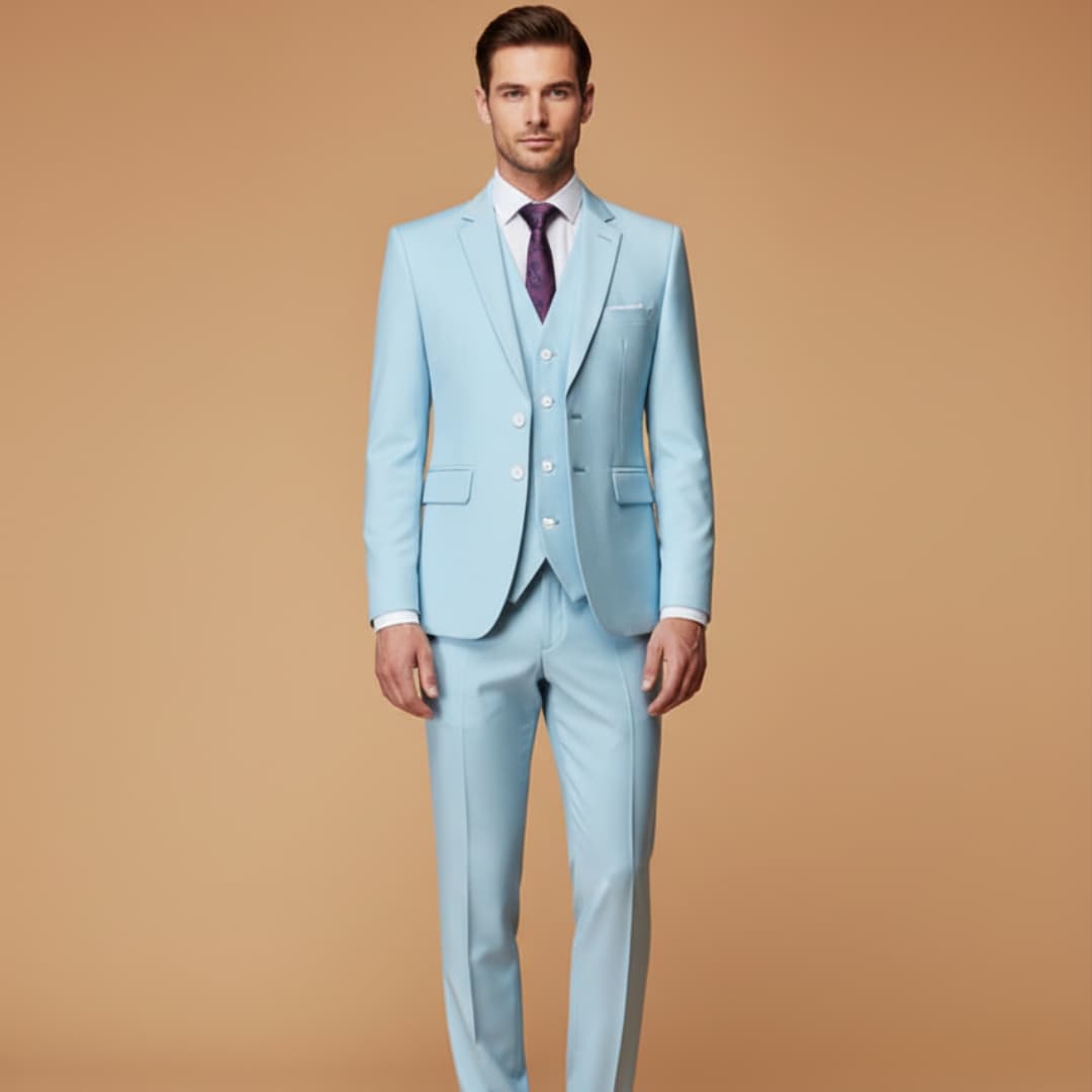 Sharp 3-piece tailored suit for men, ideal for formal evening wear.