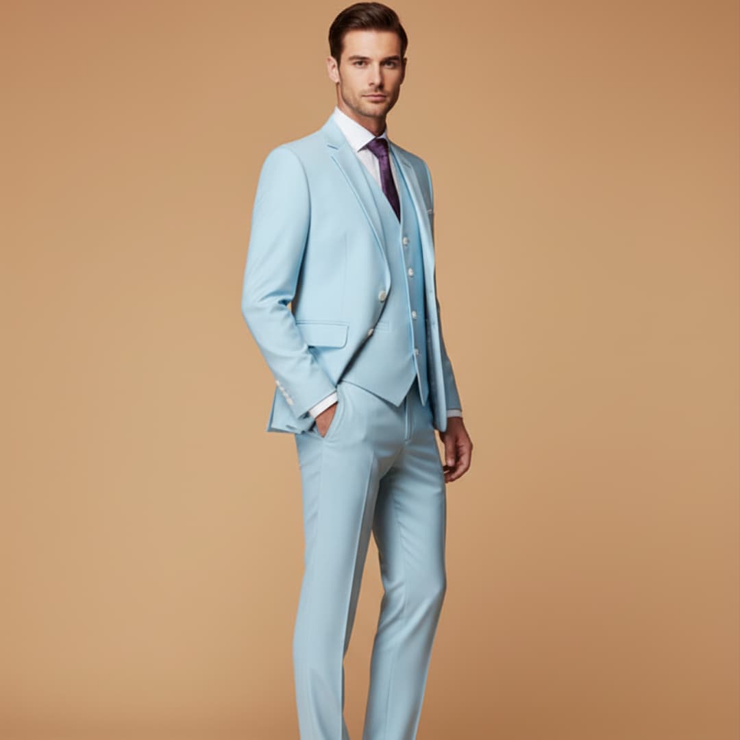 Classic black slim fit suit for men, perfect for business events.