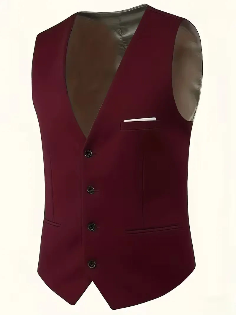 Sharp men's slim fit three-piece suit for formal occasions, business, or elegant weddings.