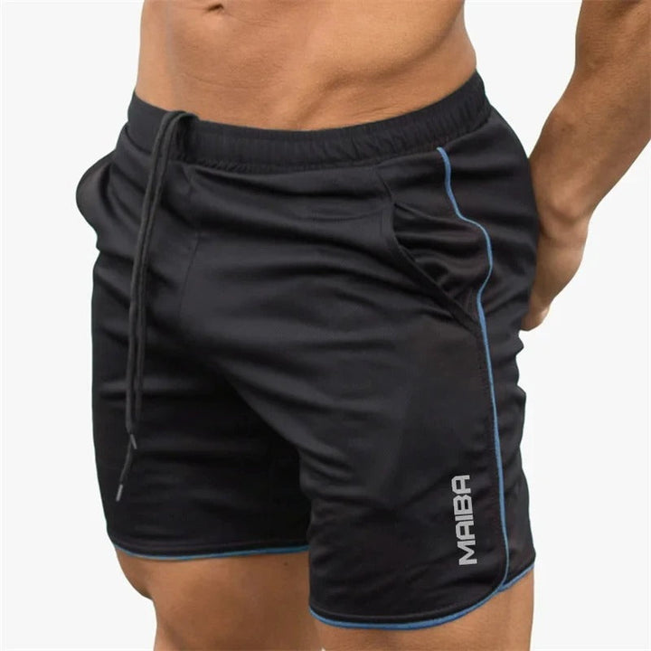 Classic men's black slim fit active shorts; ideal for training, sports, and casual everyday wear.