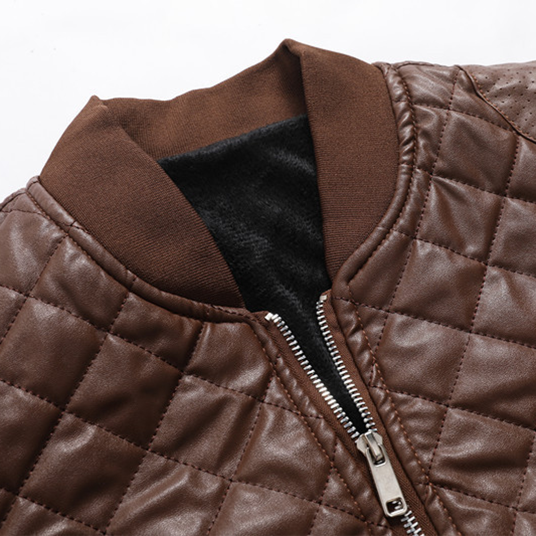 Essential wardrobe piece: a classic, durable leather jacket for men.