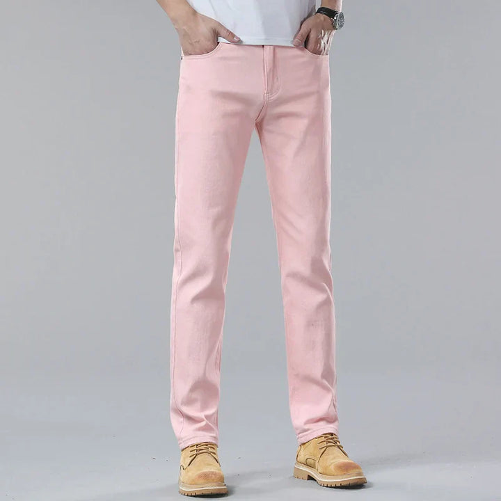 Comfortable and fashionable men's slim fit jeans in blue denim.