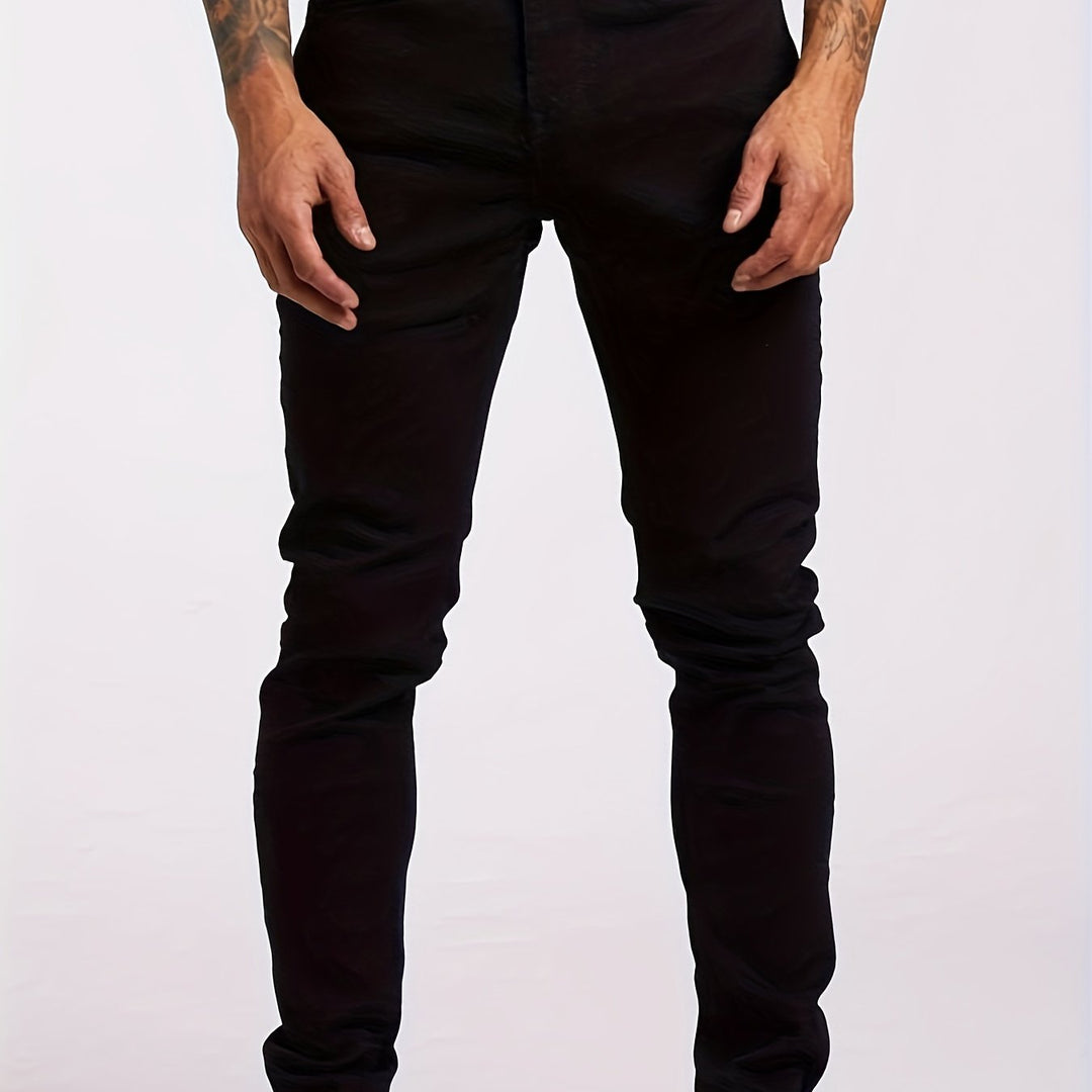 Men's Slim Fit Casual Stretch Denim Jeans, modern everyday wear.