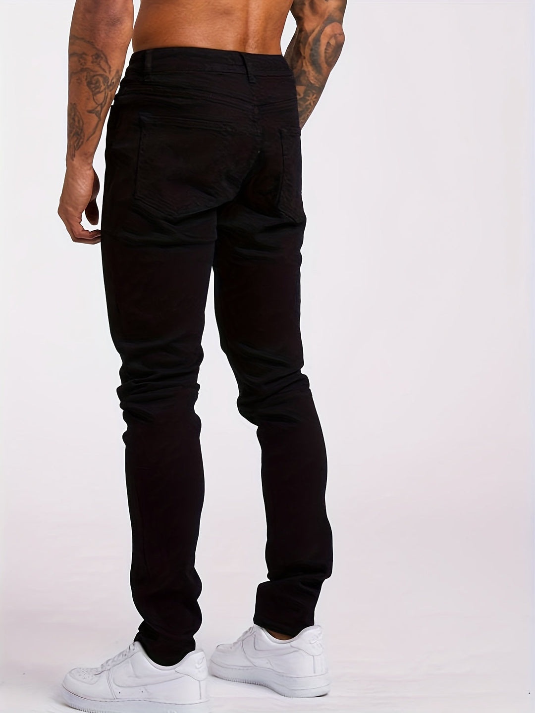 Comfortable Men's Stretch Denim Slim Fit Jeans, perfect for casual style & flexibility.