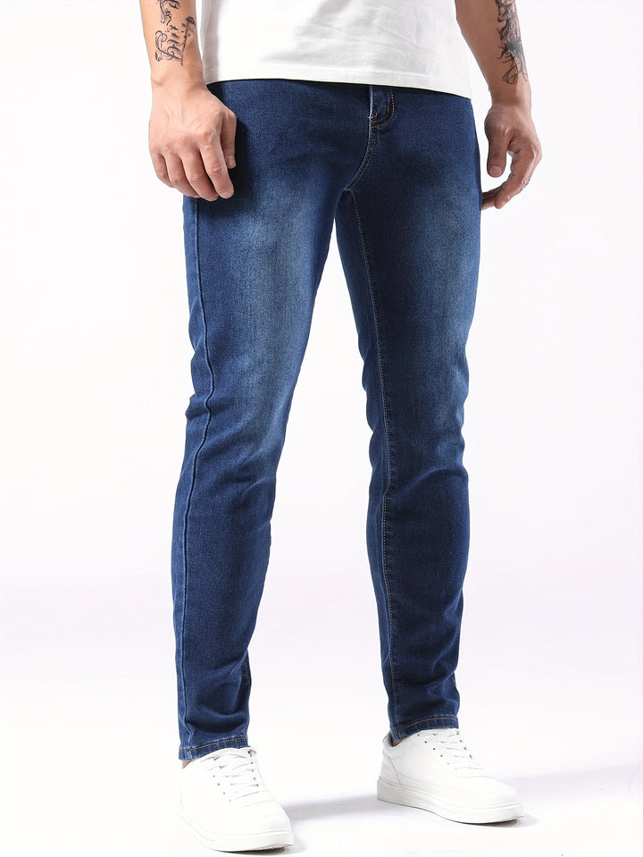 Stylish Men's Slim Fit Denim Jeans, featuring stretch fabric for a modern, comfortable look.