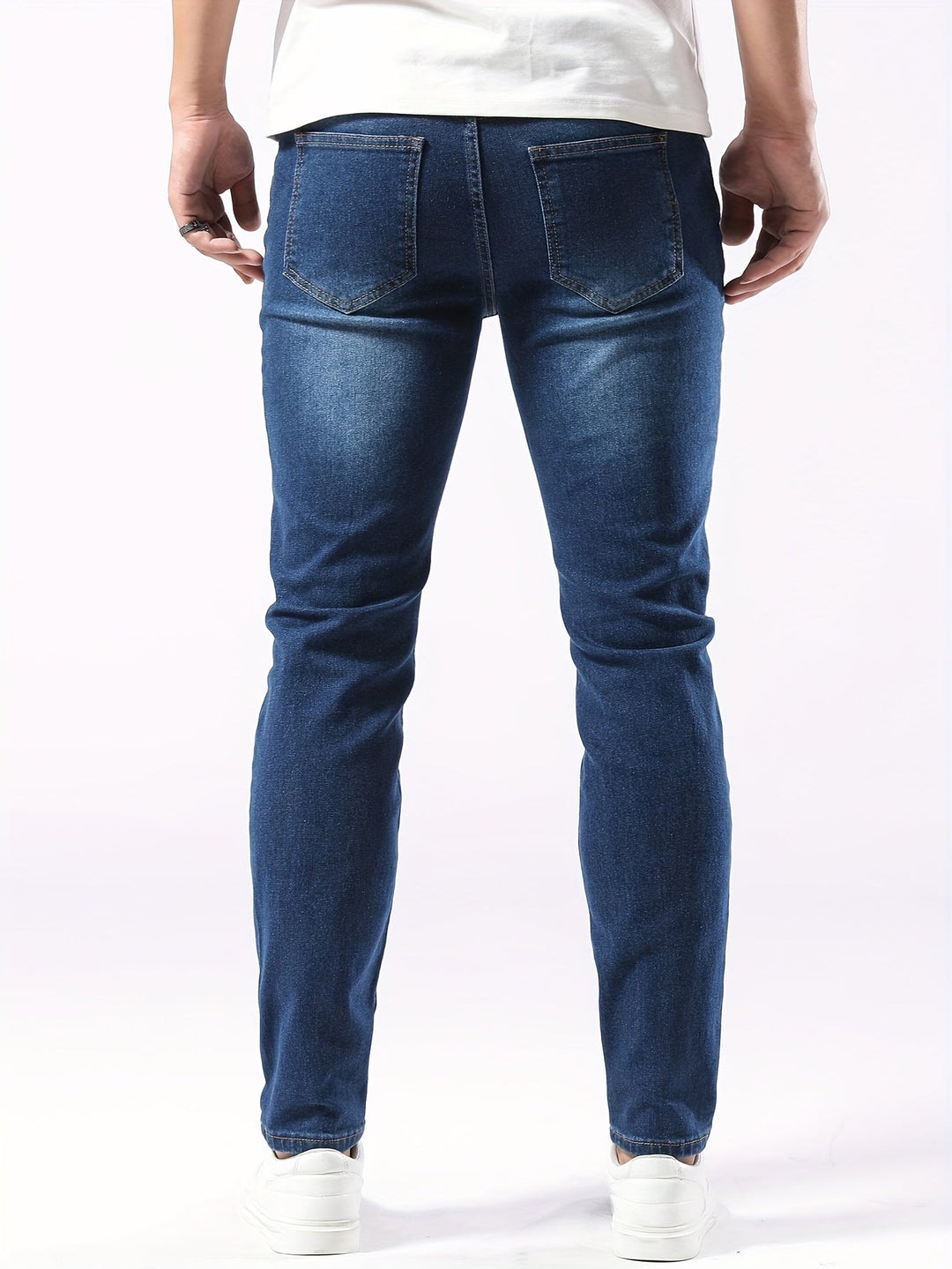 Versatile Men's Slim Fit Stretch Denim Jeans, casual pants for a sleek and comfortable fit.