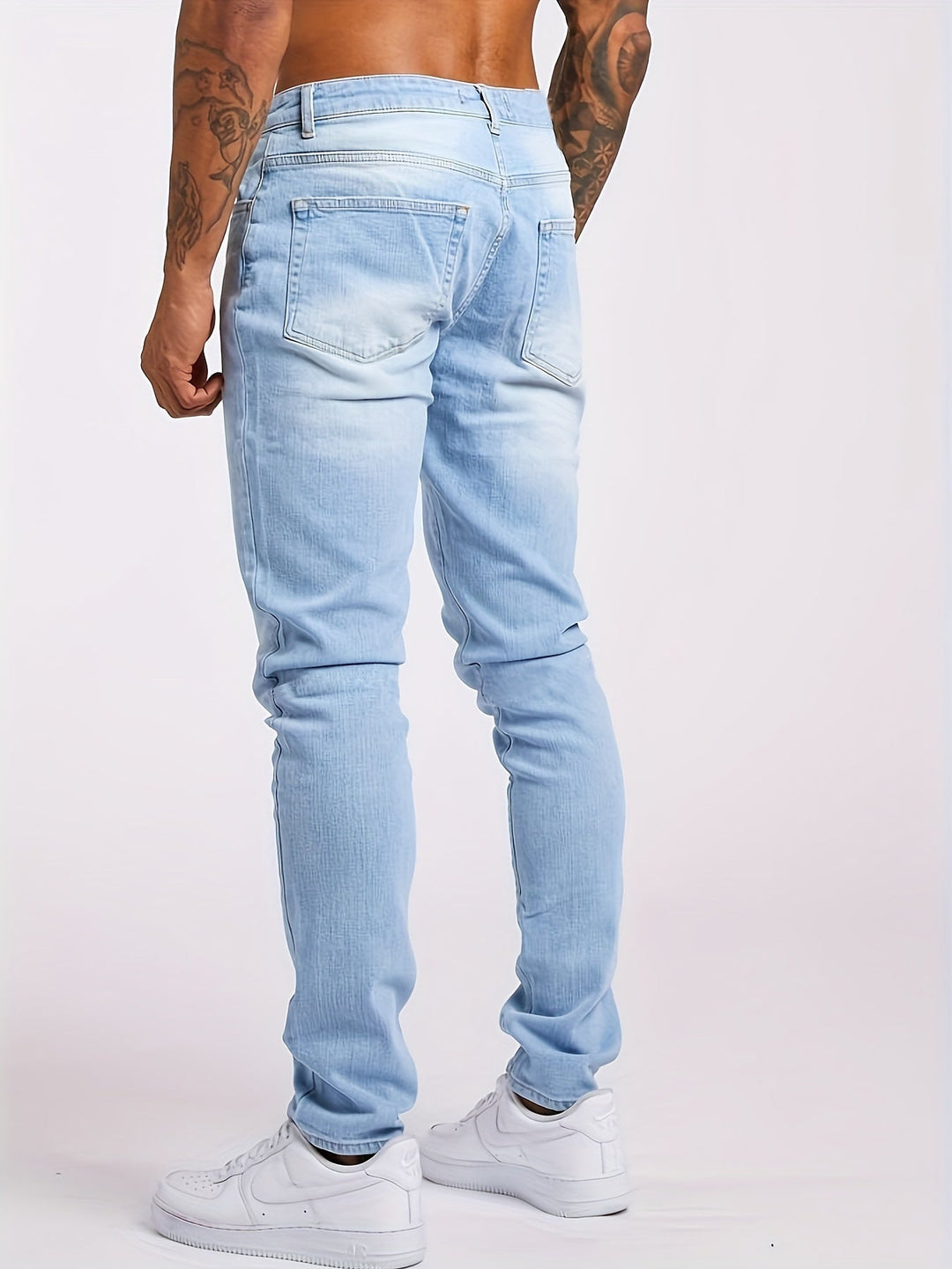 Classic Men's Slim Fit Stretch Denim Jeans, essential casual pants for any men's wardrobe.