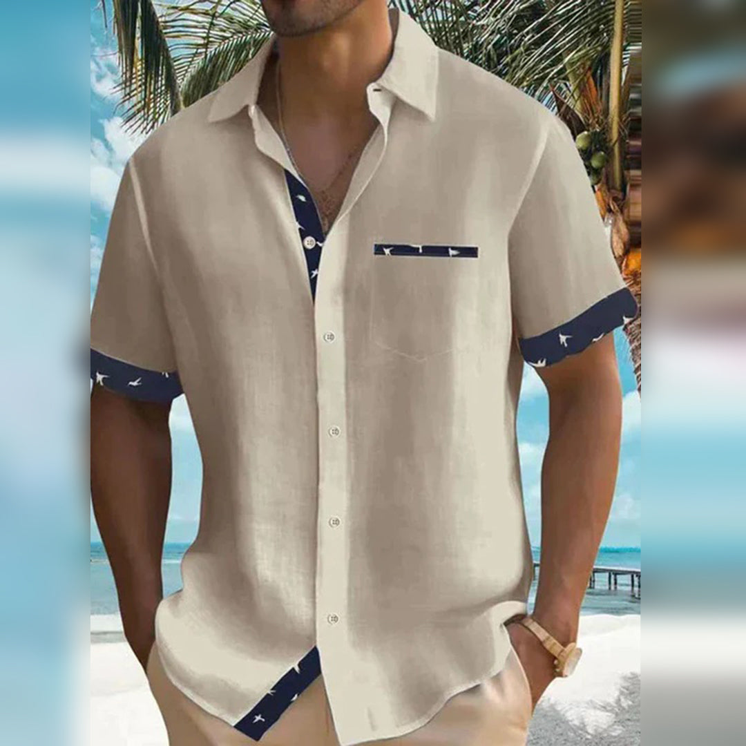 Comfortable slim fit men's button-down shirt, long sleeve, suitable for everyday wear or a smart casual outfit.