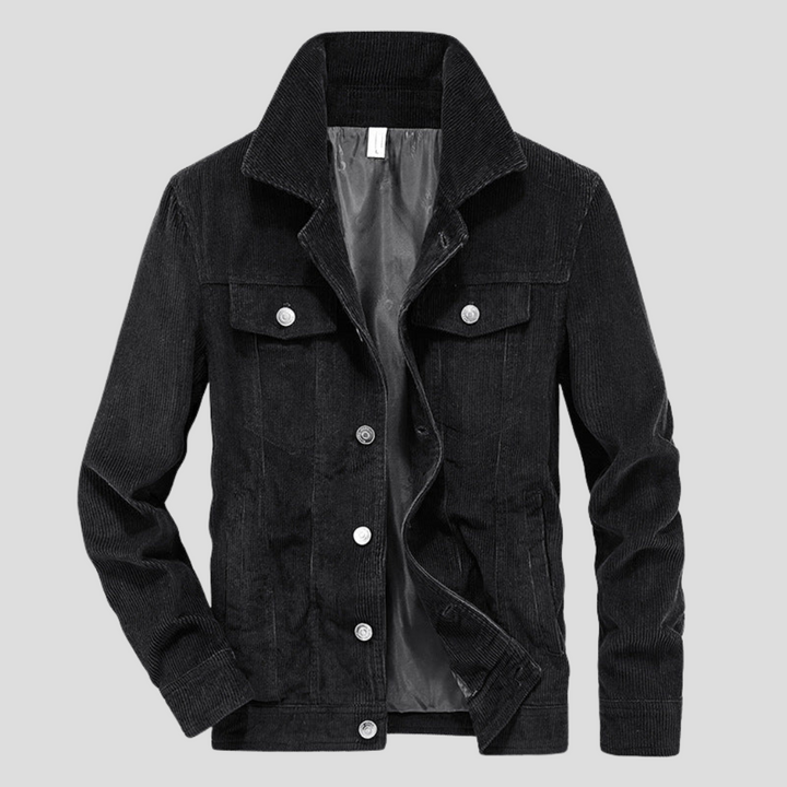 Men's button-up slim fit corduroy jacket, a modern fashion essential for versatile casual layering.