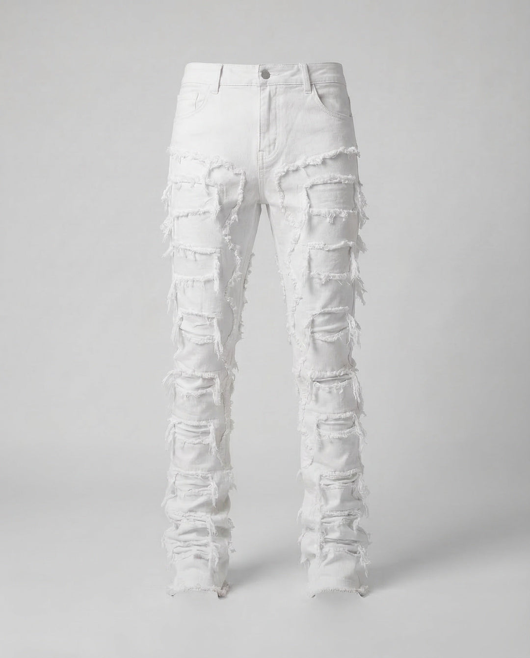 Versatile men's slim fit ripped jeans, great for casual pants, festival fashion or streetwear.