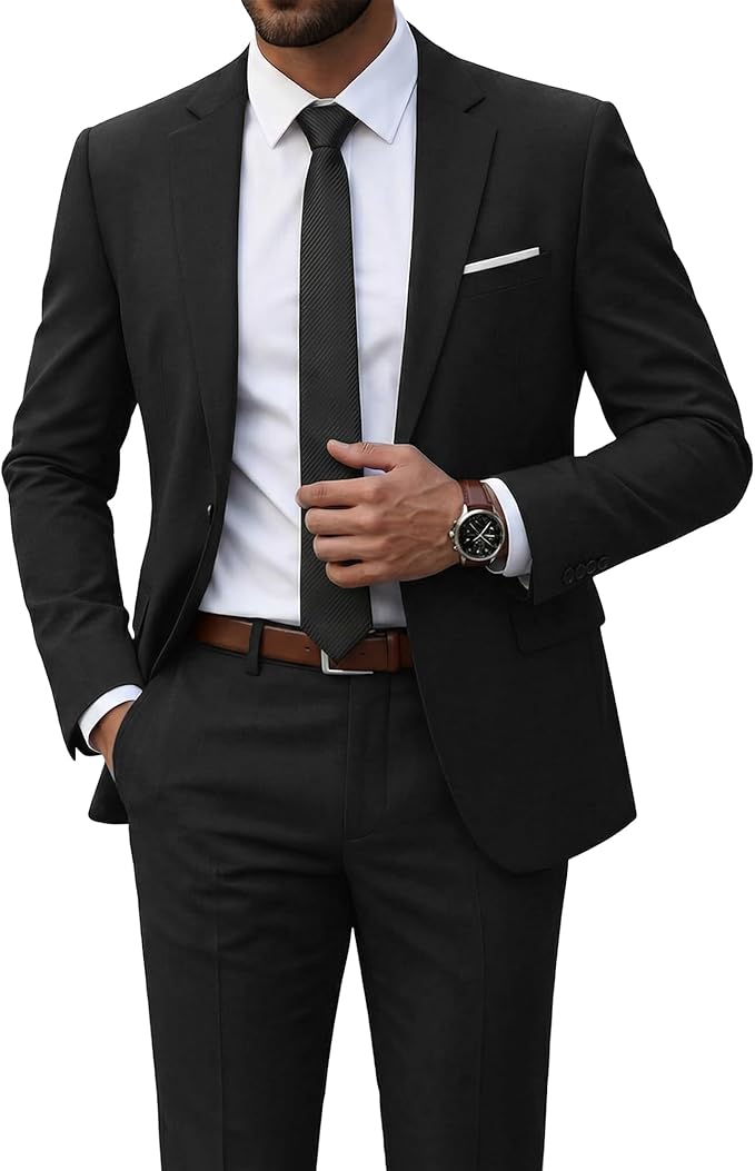 Men's slim fit digital print suit set, modern 2-piece, perfect for parties & business casual.