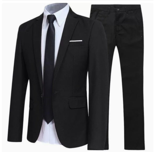Stylish men's slim fit suit with unique digital print. Includes modern jacket & matching pants.