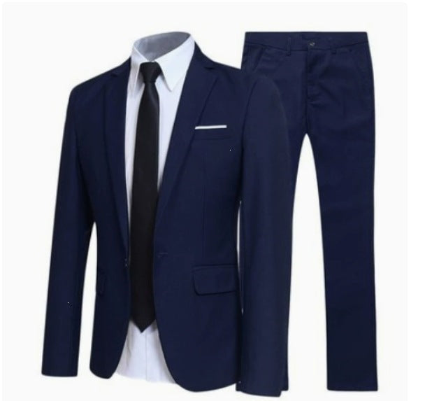 Fashion-forward men's slim fit digital print suit for spring/autumn, a modern menswear staple.