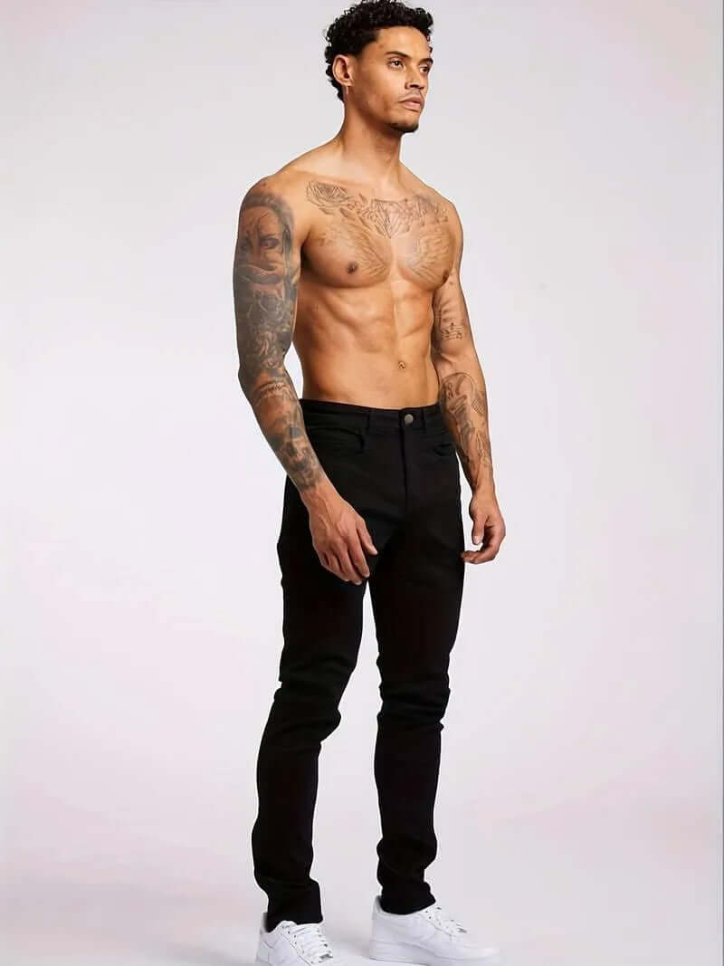 Stylish men's slim-fit jeans, versatile for casual and modern fashion.